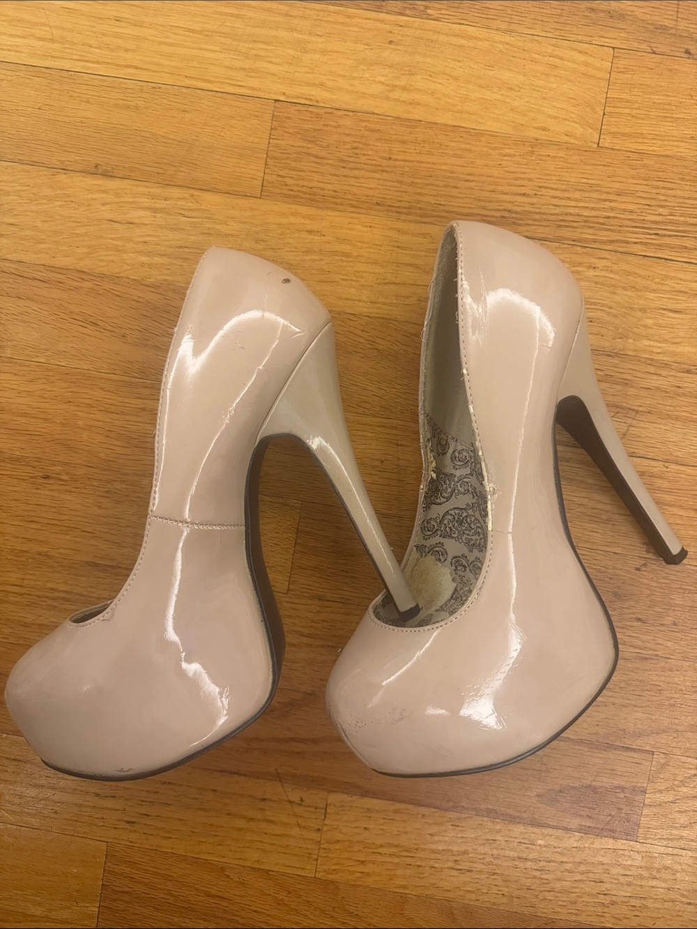 Pleaser Bordello Teeze-06W Beige Nude Platform Pump Size 8 Burlesque Sexy - Picture 2 of 5